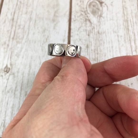 Stainless Steel 8 Emoji Engraved Faces Band Ring - Picture 1 of 10